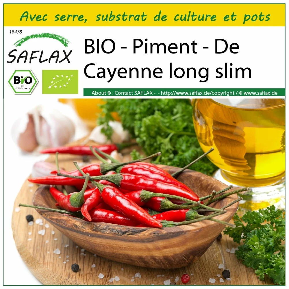 Kit De Culture - Bio - Piment - De Cayenne Long Slim - 10 Graines - Capsicum Annuum 3 Kit De Culture - Bio - Piment - De Cayenne Long Slim - 10 Graines - Capsicum Annuum