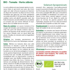 Kit De Culture - Bio - Tomate - Verte Zébrée - 10 Graines - Solanum Lycopersicum 11 Kit De Culture - Bio - Tomate - Verte Zébrée - 10 Graines - Solanum Lycopersicum -Seve Nature Soldes Boutique 640641b0524e49.03619157