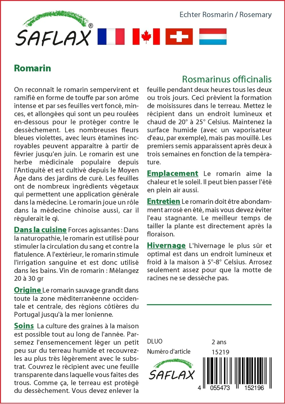 Kit De Culture - Romarin - 100 Graines - Rosmarinus Officinalis 5 Kit De Culture - Romarin - 100 Graines - Rosmarinus Officinalis â Image 3