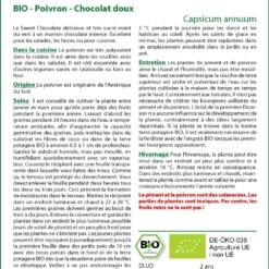 Kit De Culture - Bio - Poivron - Chocolat Doux - 10 Graines - Capsicum Annuum 7 Kit De Culture - Bio - Poivron - Chocolat Doux - 10 Graines - Capsicum Annuum -Seve Nature Soldes Boutique 640641e55c1b33.99257532