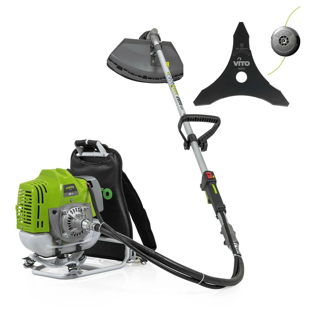 Débroussailleuse Thermique à Dos 52cm³ Coupe 25cm Vito 4 Débroussailleuse Thermique à Dos 52cm³ Coupe 25cm Vito – Image 2