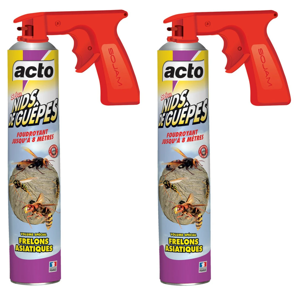 Lot De 2 Aérosol Acto Spécial Nids De Guepes - Efficacité Professionnelle - Volu 3 Lot De 2 Aérosol Acto Spécial Nids De Guepes - Efficacité Professionnelle - Volu