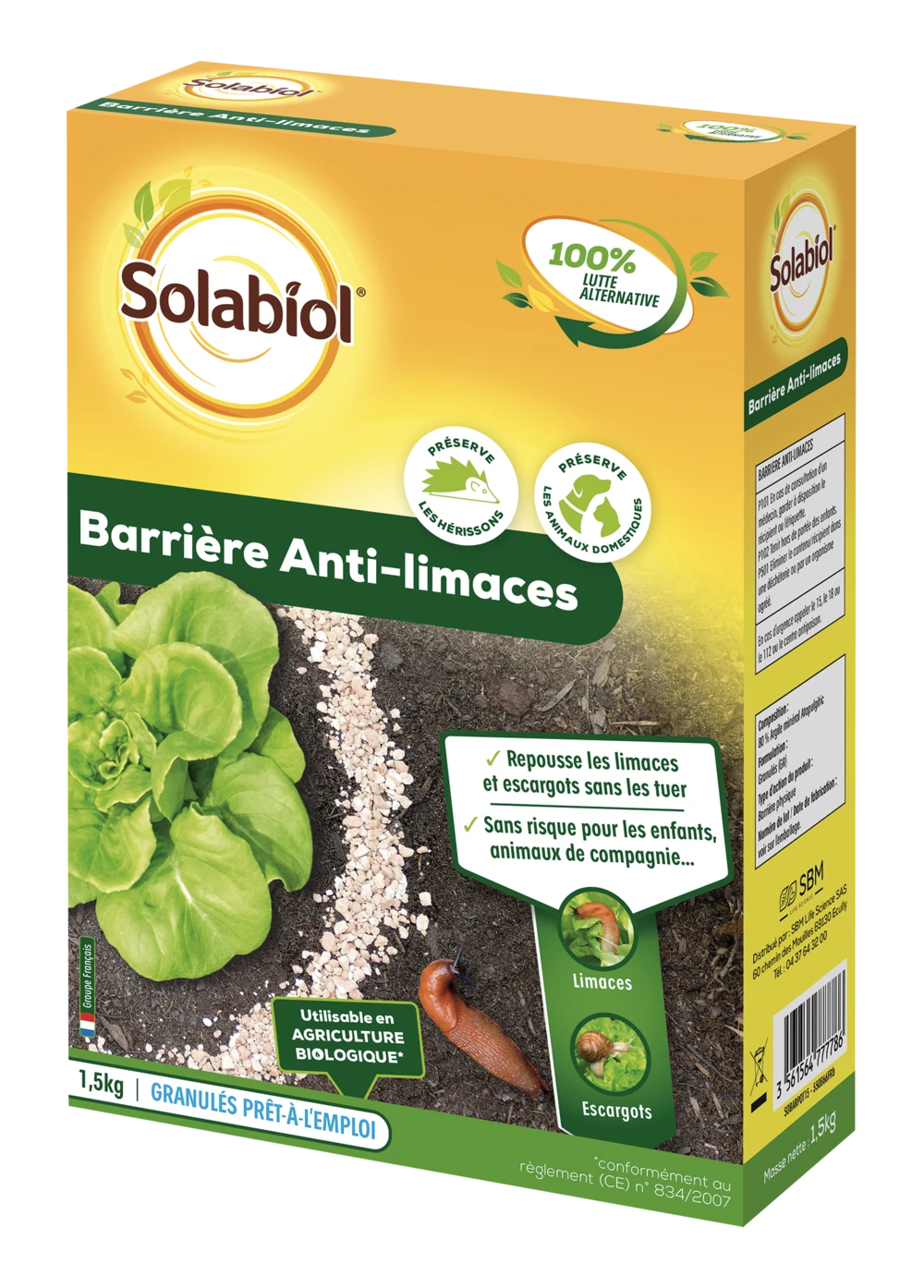 Solabiol Sobarpot15 | Barriere Anti-limaces & Escargots| 1,5 Kg | Utilisable En 3 Solabiol Sobarpot15 | Barriere Anti-limaces & Escargots| 1,5 Kg | Utilisable En